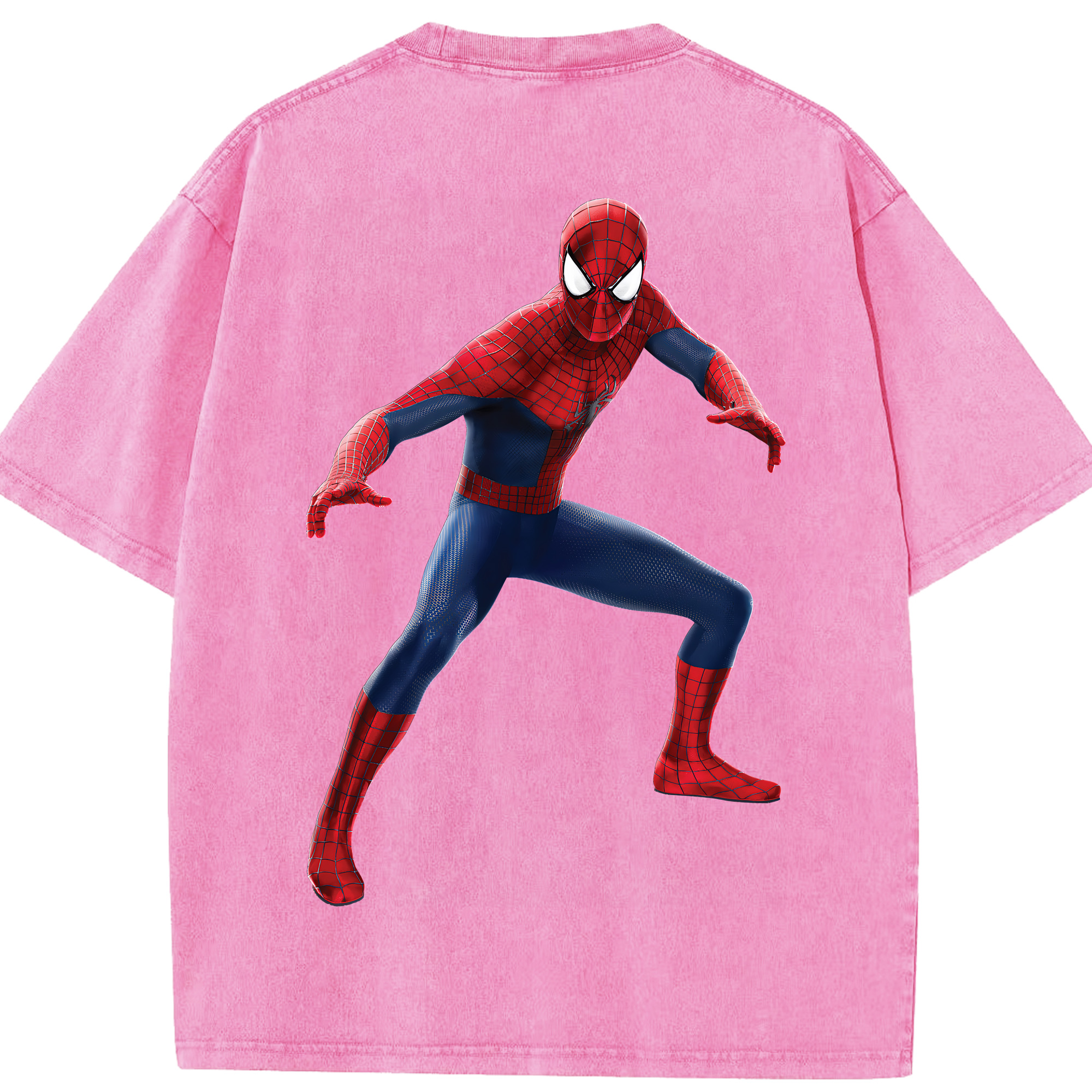 （画像用） Spider Man スパイダーマン 綿100% ヴィンテージ風 半袖Tシャツ（背面プリント）